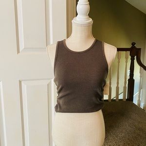NWT Olive Green Ribbed Crop Tank